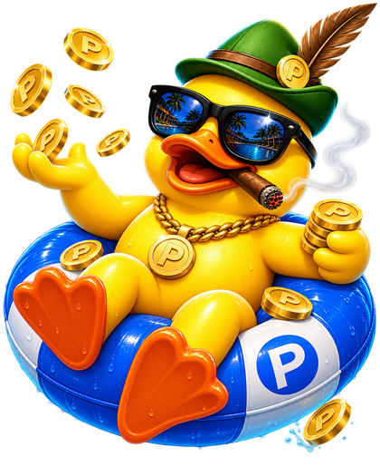 POOLY duck with coins